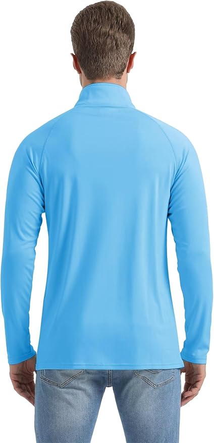 Boladeci Men's UPF 50+ Sun Shirts 1/4 Zip Long Sleeve SPF UV Protection Lightweight Quick Dry Quarter Zip Golf Shirts