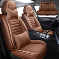 Leather Car Seat Covers for Volkswagen Golf Alltrack 2017-2019,Car Seat Covers Full Set,Seat Covers with Safety,Waterproof Seat Cover Compatible Airbag(5pcs Coffee Luxury)