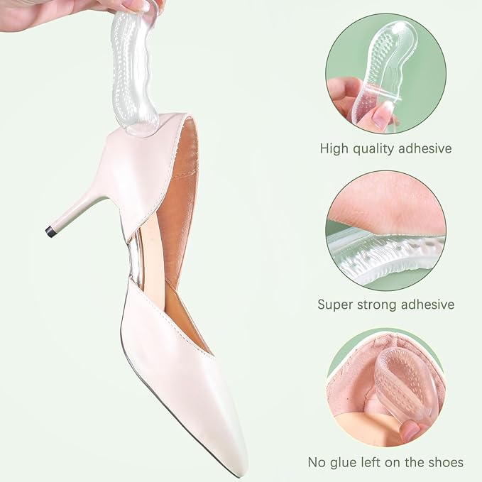 Heel Pads for Shoes That are Too Big: Heel Protectors for Loose Shoes - Stop Heel Pain - Heel Blisters(4 Pairs)