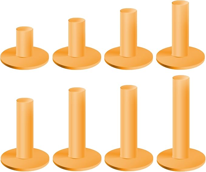Rubber Golf Tees for Mats & Indoor Golf Simulators - 8 Pack Mixed Size for Driving Range & Indoor and Outdoor Golf Hitting Mats (US Sizes, 8 Sizes)