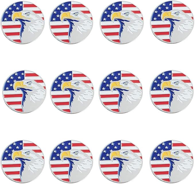 Golf Ball Markers Assorted Patterns Value Pack of 12 Golf Gifts, Golf Cap Clips and Divot Repair Tools Parter Accessories Sets for Men Women Golfer