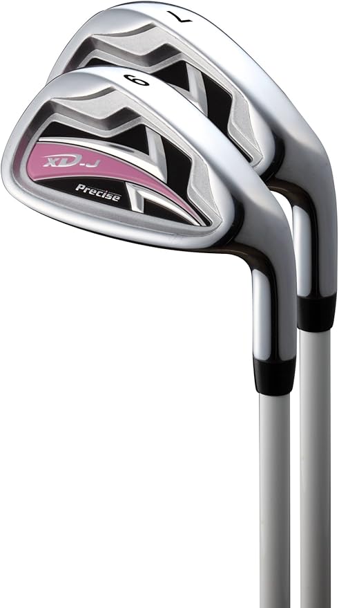 Precise XD-J Junior Complete Golf Club Set for Children | 3 Age Groups Boys & Girls | Right Hand & Left Hand Kids Golf Clubs Set w/ 2 HC's, Flex Shafts & Lightweight Stand Bag with Dual Straps