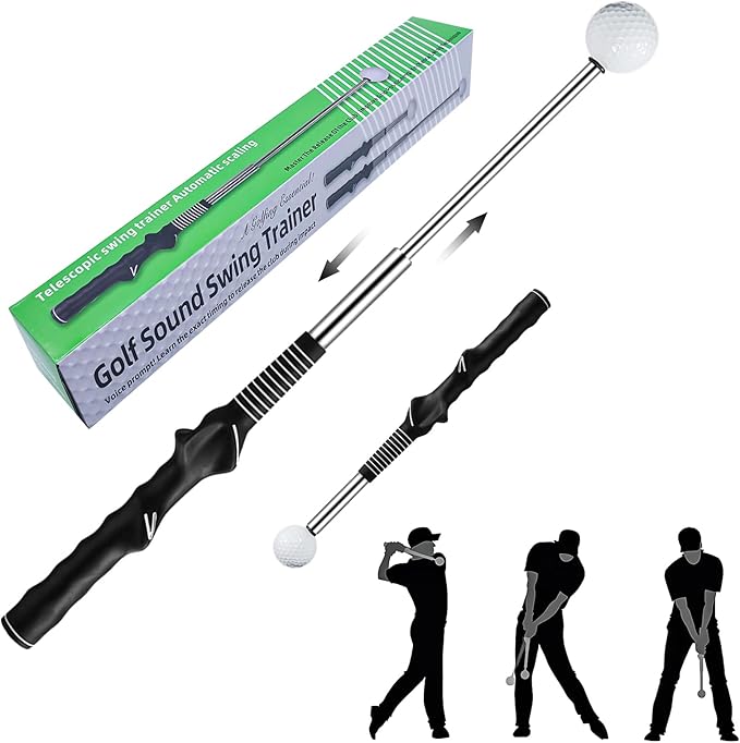 Retractable Golf Swing Training Aid - Golf Swing Trainer, Portable Grip Trainer for Indoor & Outdoor Practice, Improving Strength