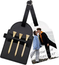 Personalized Golf Tee Bag Tags Custom Golf Tee Holders for Golf Bag，3 Wooden Tees Leather Gift for Golfer Men Women Dad Grandpa, or Uncle