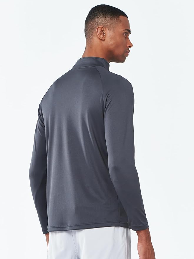 NORTHYARD Quarter Zip Pullover Men Running Shirt Long Sleeve Moisture Wicking Quick Dry Athletic Workout Shirts