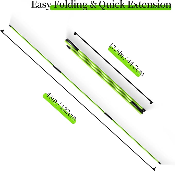 MoKo Golf Alignment Stick, 2 Set Golf Alignment Rods, 48" Collapsible Alignment Stick Golf Training Aid for Aiming, Putting, Posture Corrector, Golf Practice Sticks with Clear Tube Case