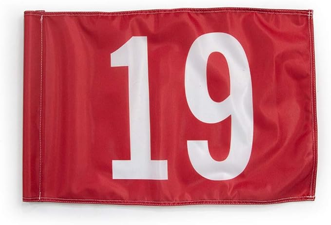 Vispronet Numbered Golf Flags for Putting Green – 20in x 14in Red & White Flag, Golf Range Accessories for Courses, Outdoor Hole Flag, Durable Polyester Material