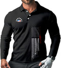 Men's Long Sleeve Golf Shirt Quick Dry 3 Button Work Fishing Outdoor Casual Collar Shirt