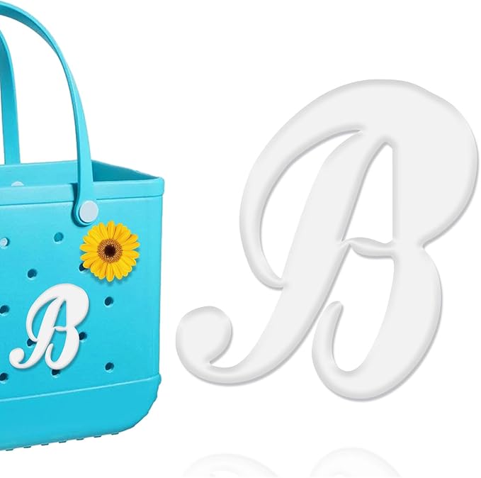 Mity rain Letter Charms for Bogg Bag，Alphabet Lettering Accessories Charms Compatible with Bogg Bag Original All Models, Insert Decorative Letter for Handbag Beach Tote Bag B
