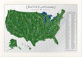 Push Pin Travel Maps Customizable Wall Art - Top Golf Courses USA Map - Textured White - Framed Pin Map, Includes 150 Pins - Handcrafted in USA - 27.5" x 39.5"