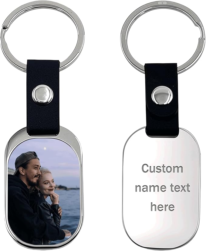 Custom Keychains with Picture Personalized Photo Logo Text Customized Key Chain for Boyfriend Dad Men Women Gifts