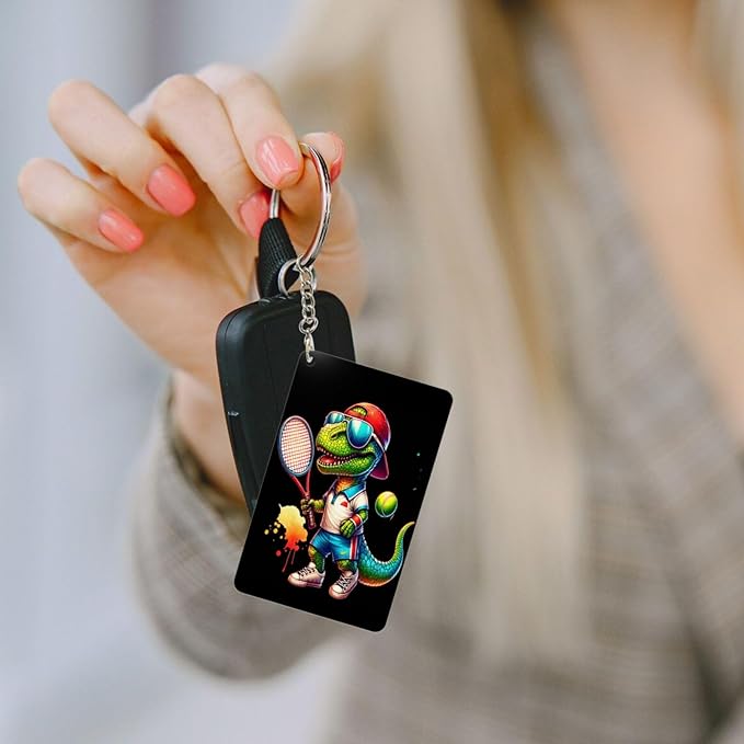 Golf Keychains Rectangular Acrylic Keychain Daily Key Ring Car Key Fob Holder 2X3 Inch