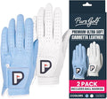 PUR3 Womens Golf Glove Left Hand and Right Hand - 2 Pack Ladies Golf Gloves - Ultra Soft Cabretta Leather