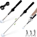 TRILVIX Retractable Golf Swing Training Aid, Portable Grip Trainer with Click Feedback for Right-Handed Golfers, Includes Arm Band, Strength & Tempo Trainer for Chipping, Indoor & Outdoor Practice