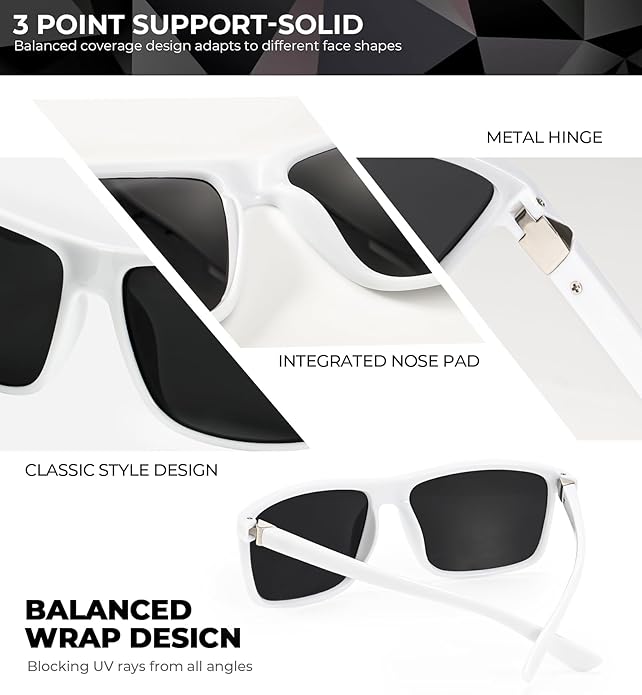 KALIYADI Polarized Sunglasses for Men and Women, Mens Sun Glasses with UV Protection for Driving Fishing Golf (3 Packs)