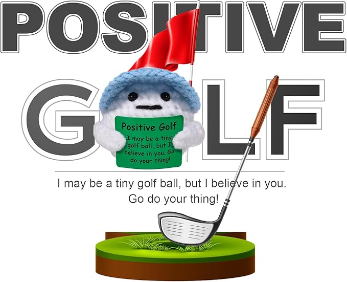 AICase Golf Gifts Funny Positive Golf Ball Crochet Gag Gift Ideas, Emotional Support Nuggets for Men Women Golfers Dad Fathers Day Mom Mothers Graduation Coworkers Birthday Christmas Decor Stuff