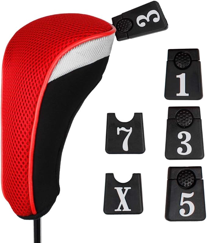 Andux 6pcs/Set Golf Club Head Covers Woods Driver Fairway Hybrid Set (3 Hybrids + 3 Woods)