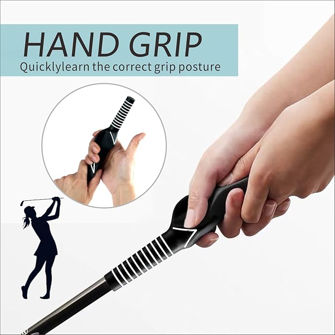 2Pcs Right-Handed Golf Grip Trainer – Golf Grip Training Aid for Beginners, Women & Kids – Essential Grip Trainer Golf Kit to Master Correct Grip Posture and Improve Swing