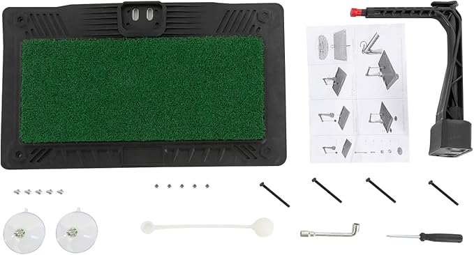 Golf Swing Trainer(Height Adjustable), Golf Training Equipment with 360° Automatic Ball Return, Golf Swing Practice Mat Training Aid, Golf Swing&Hitting Trainer for Indoor Outdoor Home