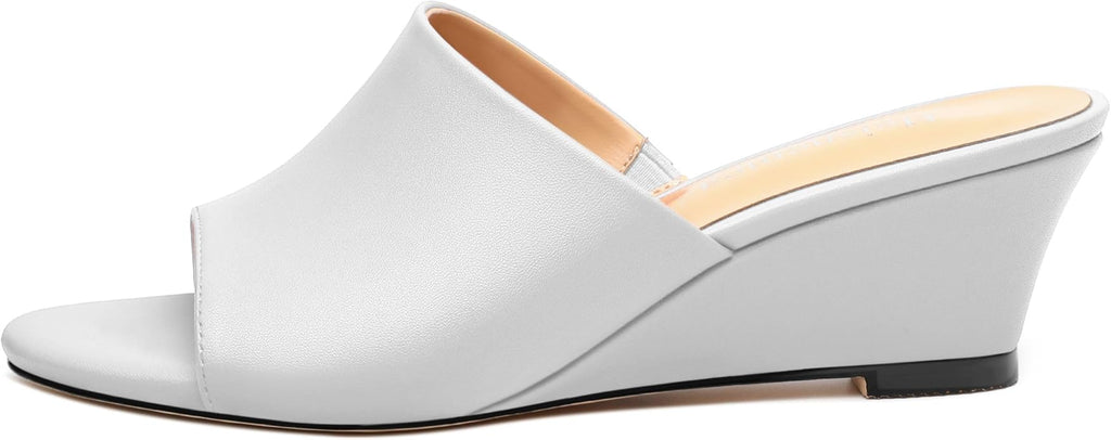 Wedge Sandals for Women Open Toe Wedge Heels Womens Matte High Heel Sandal Round Toe Heeled Wedge Sandals Slip on Casual shoes 2 inch