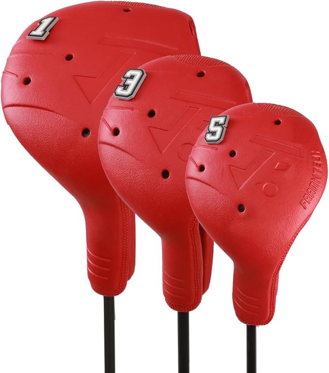 Golf Head Covers, 3 Pack EVA Plastic Golf Club Covers for Driver Fairway Woods, Driver Headcover with Pins, Fit All Right-Handed Golf Clubs, Easy On Off, Washable, Funny