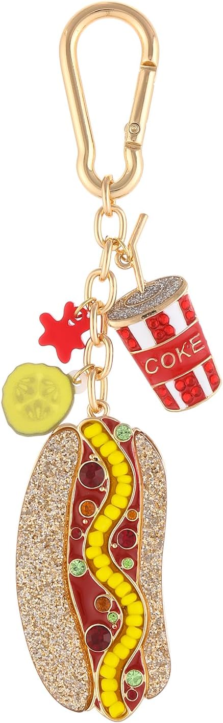 Madison Tyler Western Cowboy Boots Cherry Bow Bubble Tea Strawberry Cute Keychain | Bag Charms for Handbags Purse Charms