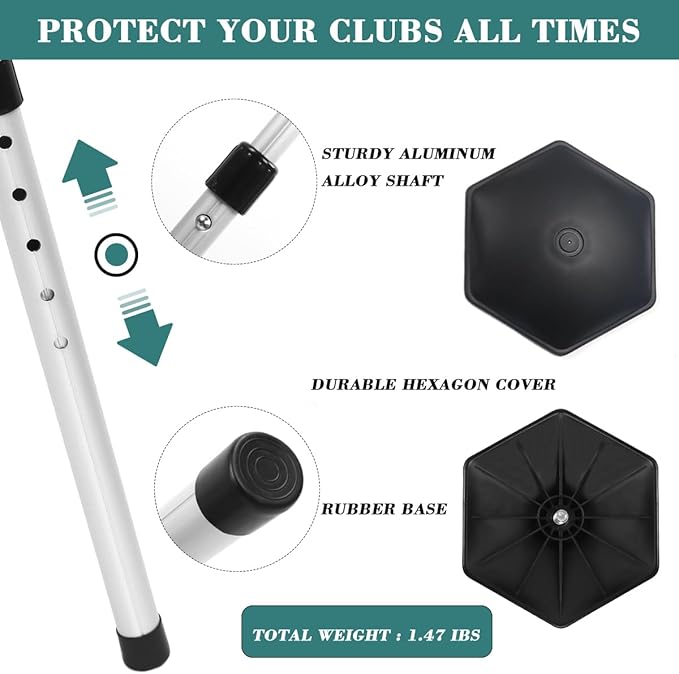 Golf Travel Bag Support Pole, Golf Travel Cover Protection System