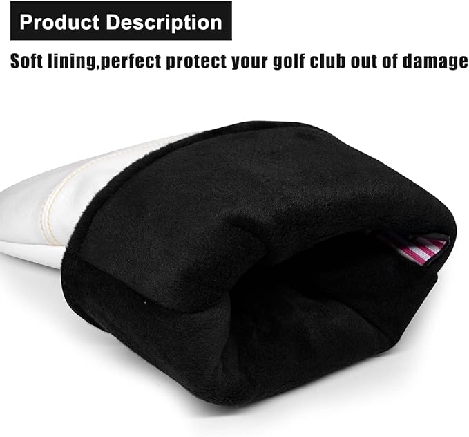Golf Headcovers Elegant Embroidery Premium Leather Birdie Golf Driver Cover Fairway Hybrid Cover Blade Putter Cover Golf Mallet Putter Cover for OZ1 MEZZ 1 MEZZ1 MAX Putter