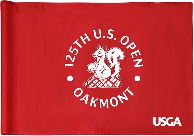 Standard Golf Flag U.S.Tour 2025, Tube Insert, 14x20 Inch 420D Nylon Dual-Sided Silk-Screen, Ideal for Practice Putting Green, Driving Range, Course, Club, Red, 1-Pack
