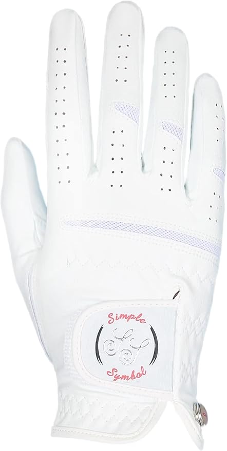 Women's Golf Glove Microfiber with Colorful Cabretta Leather Six Pack(Left is Wear On Left Hands,Right is Wear On Right Hands) Four Colors White/Sky/Orange/Red