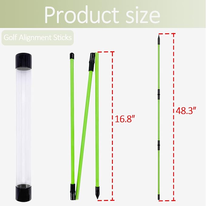 Golf Alignment Sticks and Angle Holder Set Plate Thickened metal adopts damping design Angle adjusted freely Teaching Equipment for Aiming Putting Swing Posture Correction Golf Swing Training