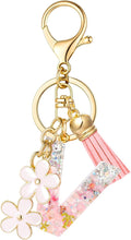 SELOVO Girls Pink Flower Chain Cute Keychain Initial Keychain Key Chain for Women