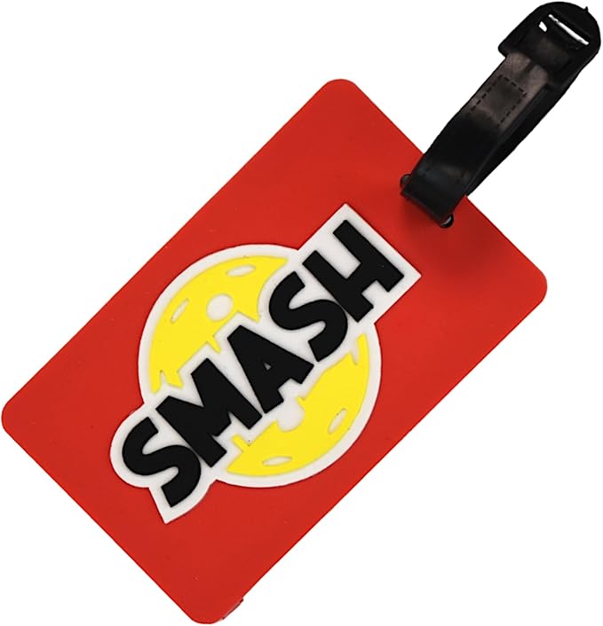 Pickleball Bag Tag – Smash Design, Flexible & Waterproof Silicone Luggage Tag, Secure Strap for Bag Identification, Great Pickleball Gift for Players & Enthusiasts