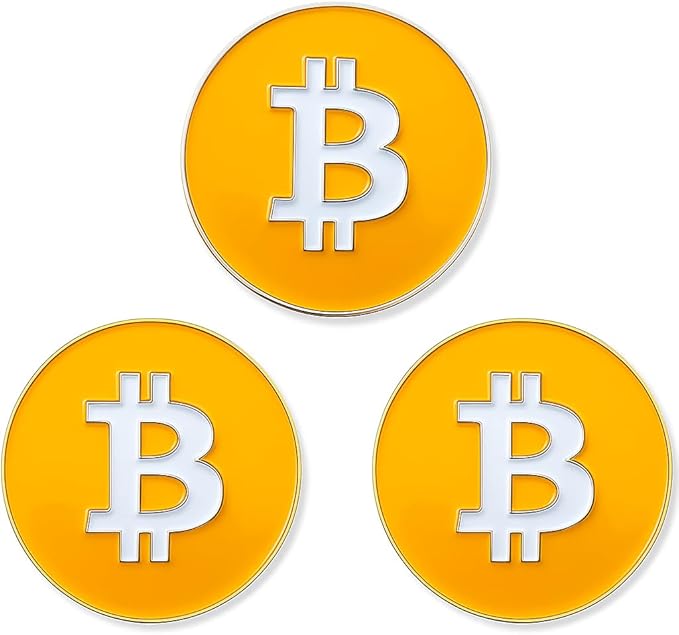 Bitcoin Golf Ball Markers Value Pack - Works with Most Hat Magnetic Clips and Divot Repair Tools Men and Women Golf Gift Accessories Funny Ball Mark Bulk Lot