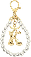 Gold Bubble Heart, Cherry, Bow & More Designs Letter Initial Keychain Bag Charms – Cute Purse Charms for Handbags