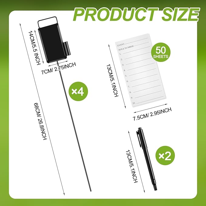 Shappy Golf Metal Proximity Marker with Black Markers and 1 Pcs (50 Sheets) Cards for Golf Marking