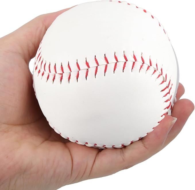 Practice Softballs, 12 Inch Official Size and Weight Slowpitch Softballs, PU Surface Cork Core Training Softballs for Games, Practice and Training 2 Pack