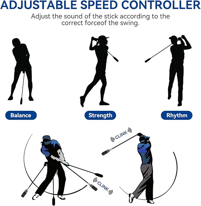 New Upgrade Golf Swing Trainer, Golf Grip Trainer for Warm Up, Adjustable Speed Controller Training Aid for Right Handed Golfers, Golf Swing Aid with Ergonomic Grip, Indoor & Outdoor Use