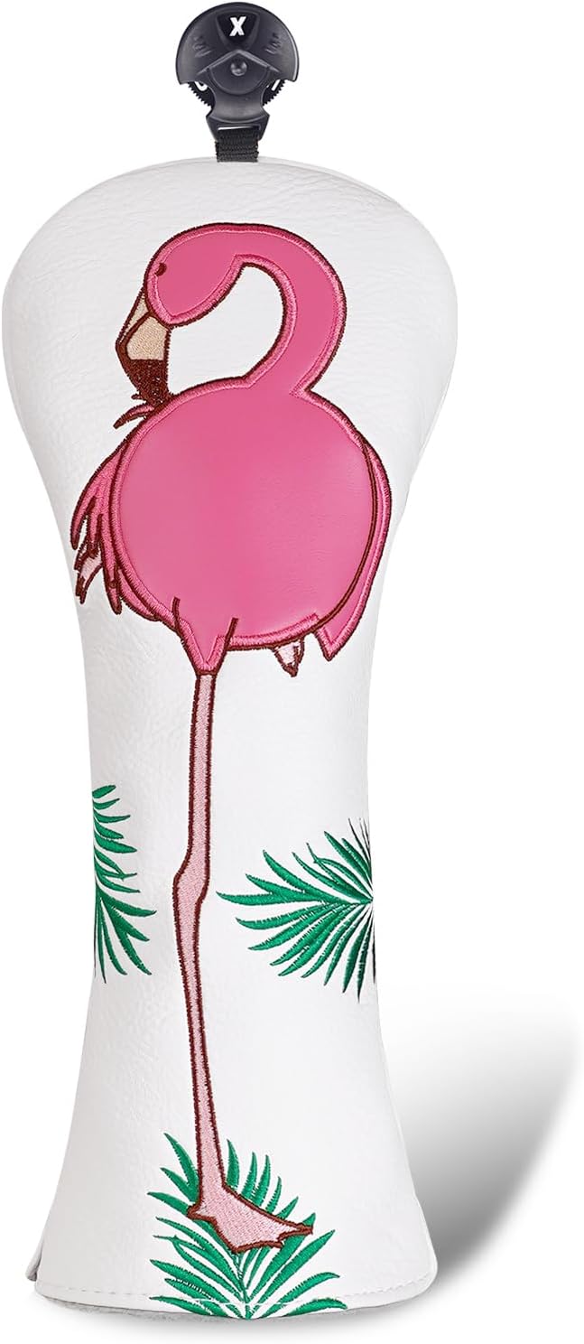 Craftsman Golf Flamingo White Golf Driver Fairway Wood Hybrid Putter Headcover Head Cover