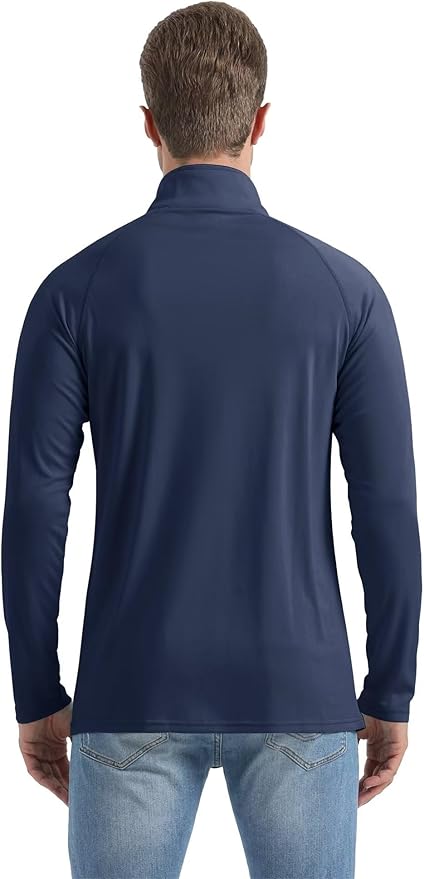Boladeci Men's UPF 50+ Sun Shirts 1/4 Zip Long Sleeve SPF UV Protection Lightweight Quick Dry Quarter Zip Golf Shirts