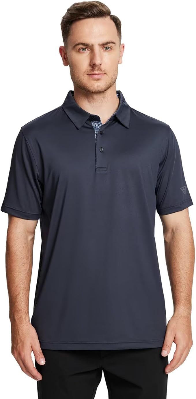 Mens Polo Shirts Short and Long Sleeve Casual Solid Stylish Dry Fit Performance Designed Collared Golf Polo Shirts for Men