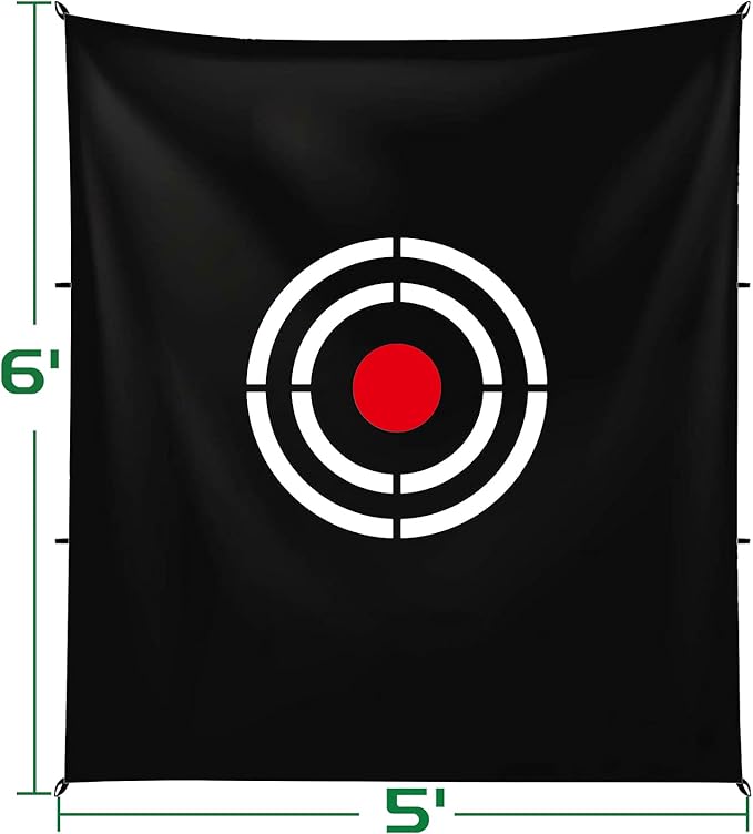 Golf Target Hitting Cloth - 6 X 5 FT White Fast Setup Sturdy Practice Trainers Basement Yard for Golfers Adults Players Teens Gifts