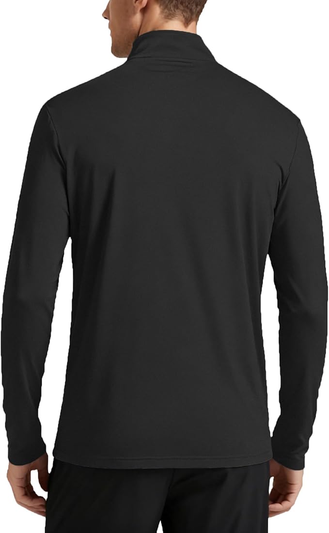 Mens Long Sleeve Shirts Quarter Zip Pullover UPF 50+ Sun Protection Wicking Moisture Workout Running Casual Athletic Tops
