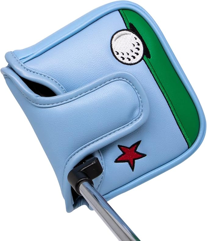 Golf Mallet Putter Cover, Golf Club Cover with Strong Magnetic Closure, PU Leather Waterproof Golf Putter Cover Golf Accessories