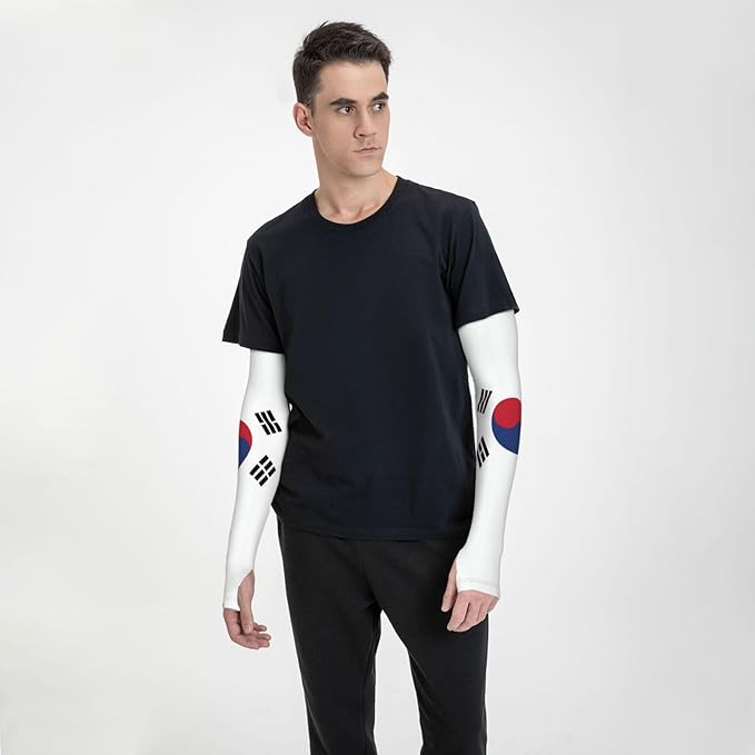 Cute Flag Arm Sleeves Cooling Sun Protection Sports Flag Sleeves for Men Women