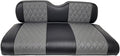 Huskey Parts Company 2PCS Charcoal Gray Golf Cart Seat Covers Diamond Stitching Compatible with Yamaha 2007-2016, Drive 2 2017+, Marine Grade Vinyl, Custom Fit, Staple On