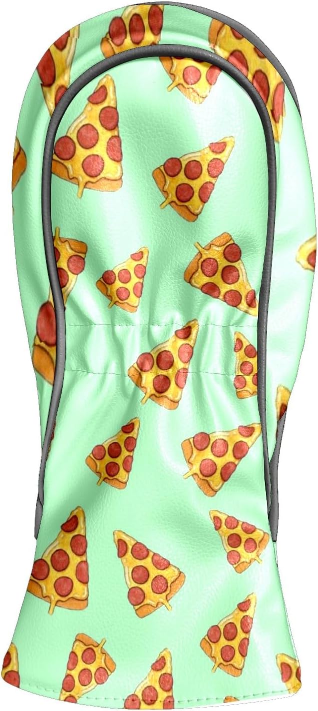 Golf Club Head Cover Waterproof Leather Golf Club Covers for Driver & Fairway Wood, Driver Headcovers It's Always Pizza O'clock!