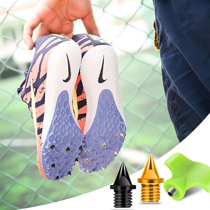 1/4 Inch Carbon Steel Track Spikes, 32 Pieces Lighter Weight Spikes Track Shoes, Each Nail Weighs Only 0.47 Grams, Used for Track and Field Sprinting or Cross Country