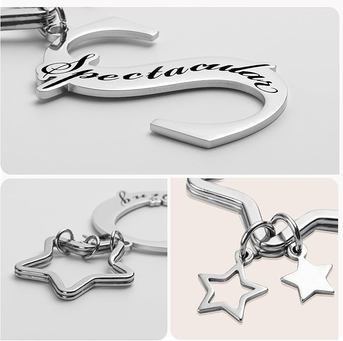 Qunrwe Stainless Steel Initial Letter A-Z Keychain,Inspirational Gifts for Women Men Friends Daughter Son Sister Dad Mom