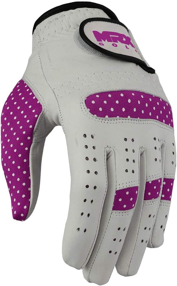 MRX Women Golf Glove Left Handed Golf Gloves Sweat Resistant Soft Cabretta Leather Regular Fit Women Golfer Glove